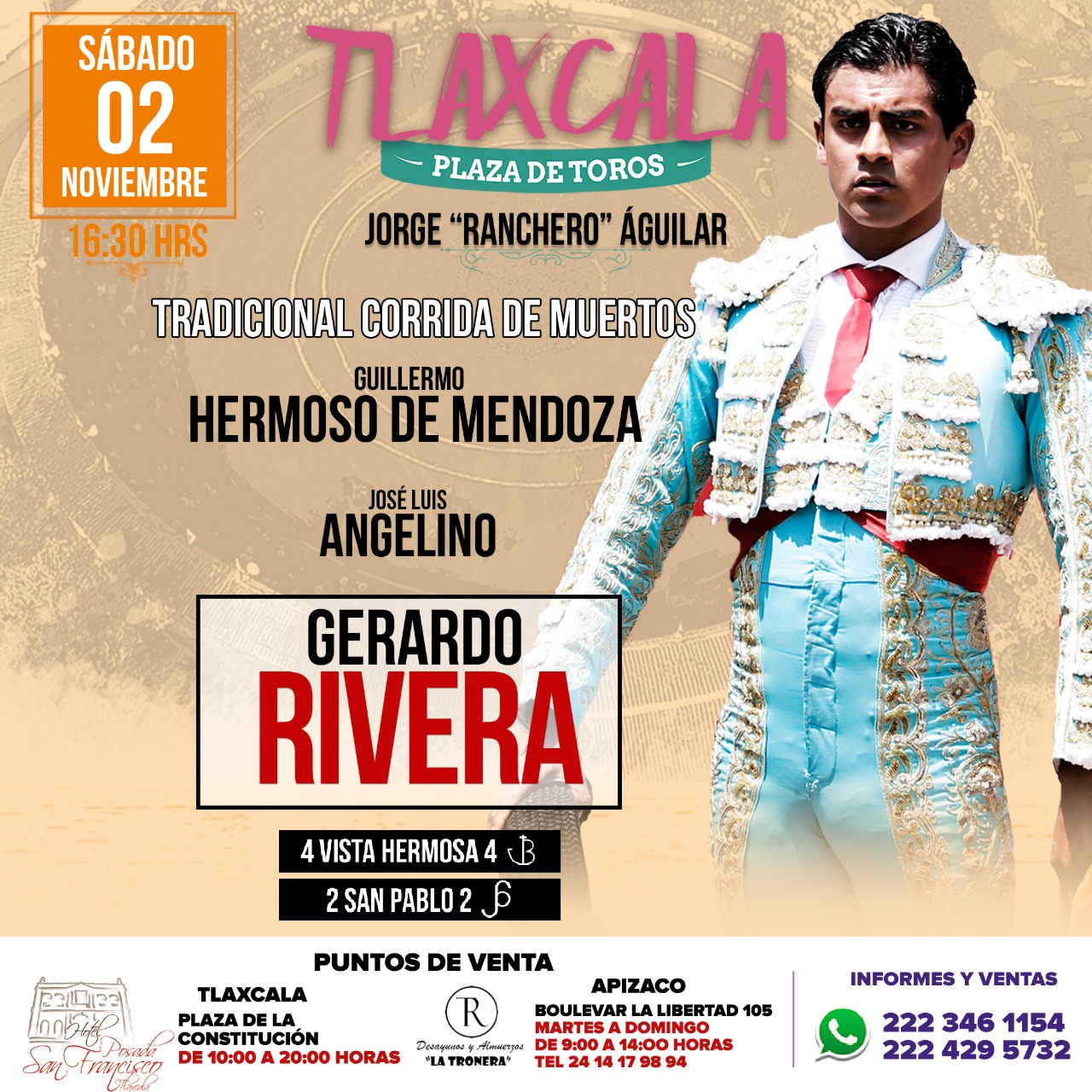 Gerardo Rivera toreará el 2 de noviembre en la feria de Tlaxcala