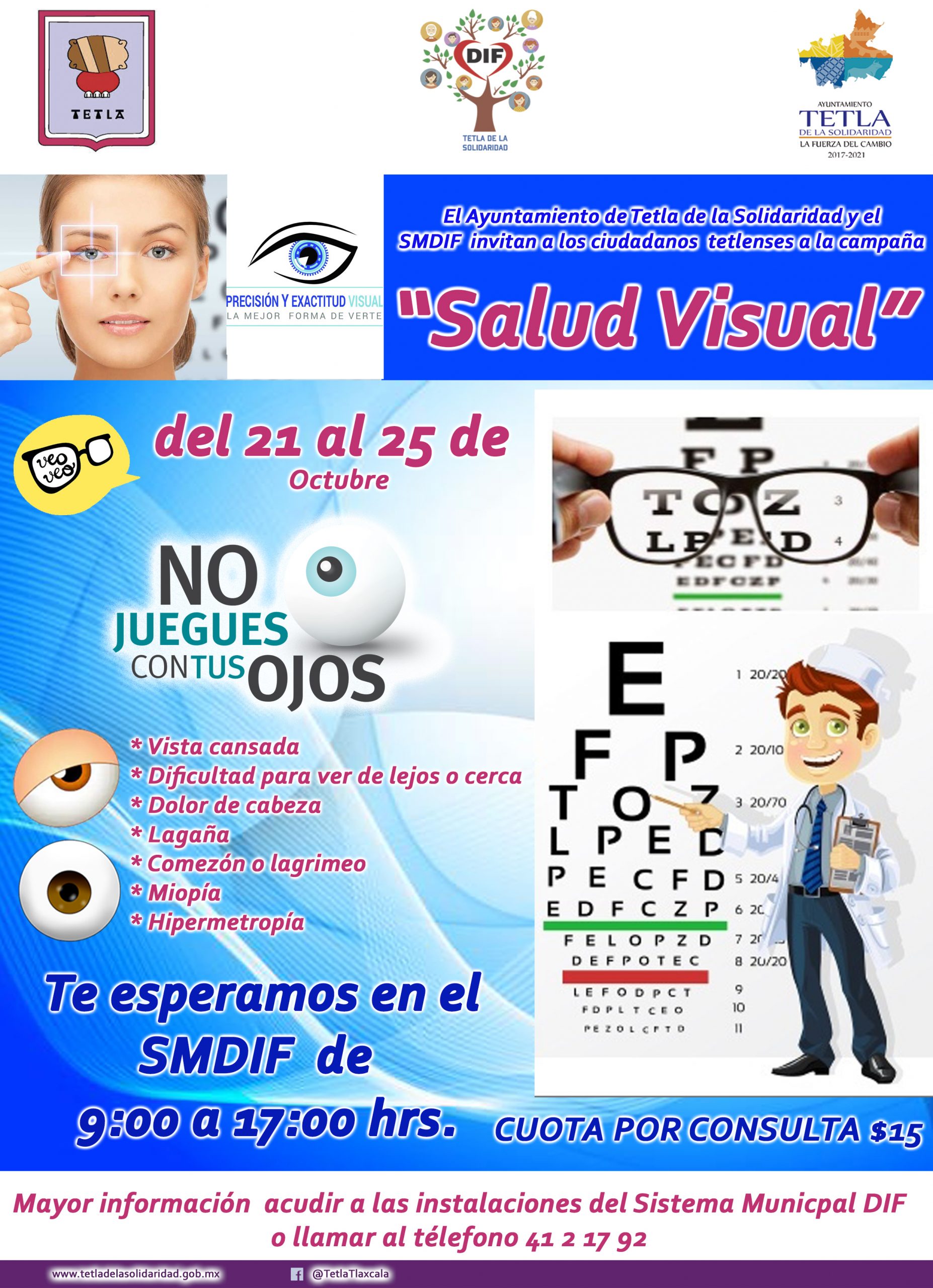 Invita SMDIF a los ciudadanos tetlenses a la campaña «Salud Visual»