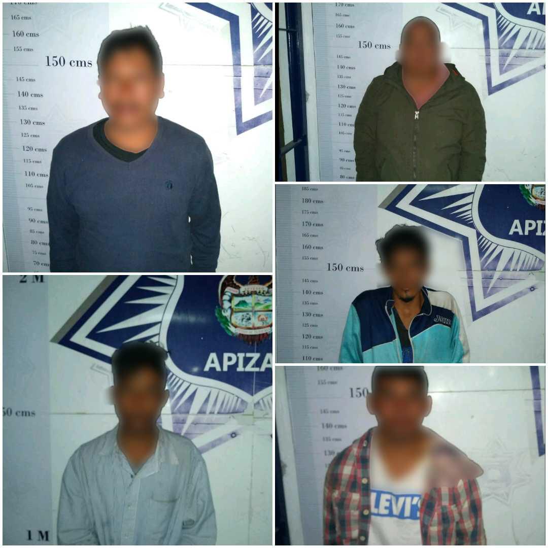 Asegura Policía de Apizaco a 5 sudamericanos por allanar una empresa