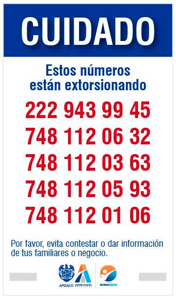 Ayuntamiento de Apizaco alerta sobre números de extorsión