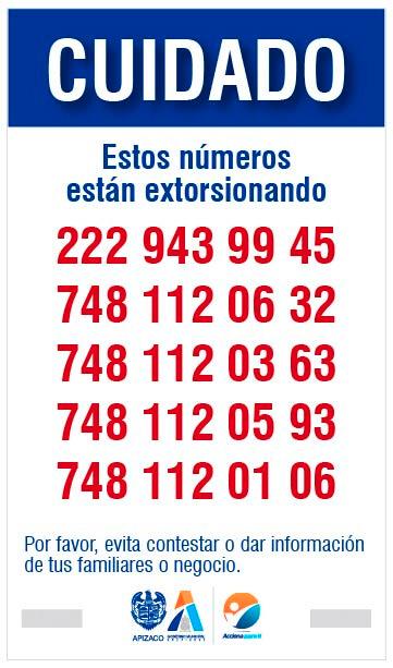Ayuntamiento de Apizaco alerta sobre números de extorsión