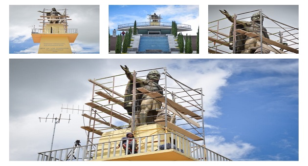 Restauran estatua de Xicohténcatl en Las Escalinatas de la capital