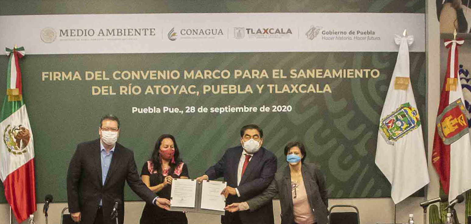 Firman Convenio de Saneamiento del Río Zahuapan-Atoyac