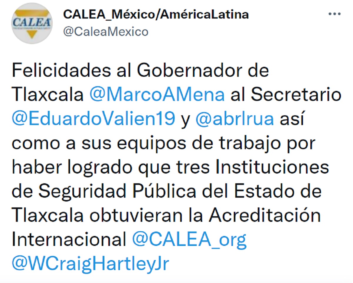 Felicita Calea América Latina a gobierno de Tlaxcala 