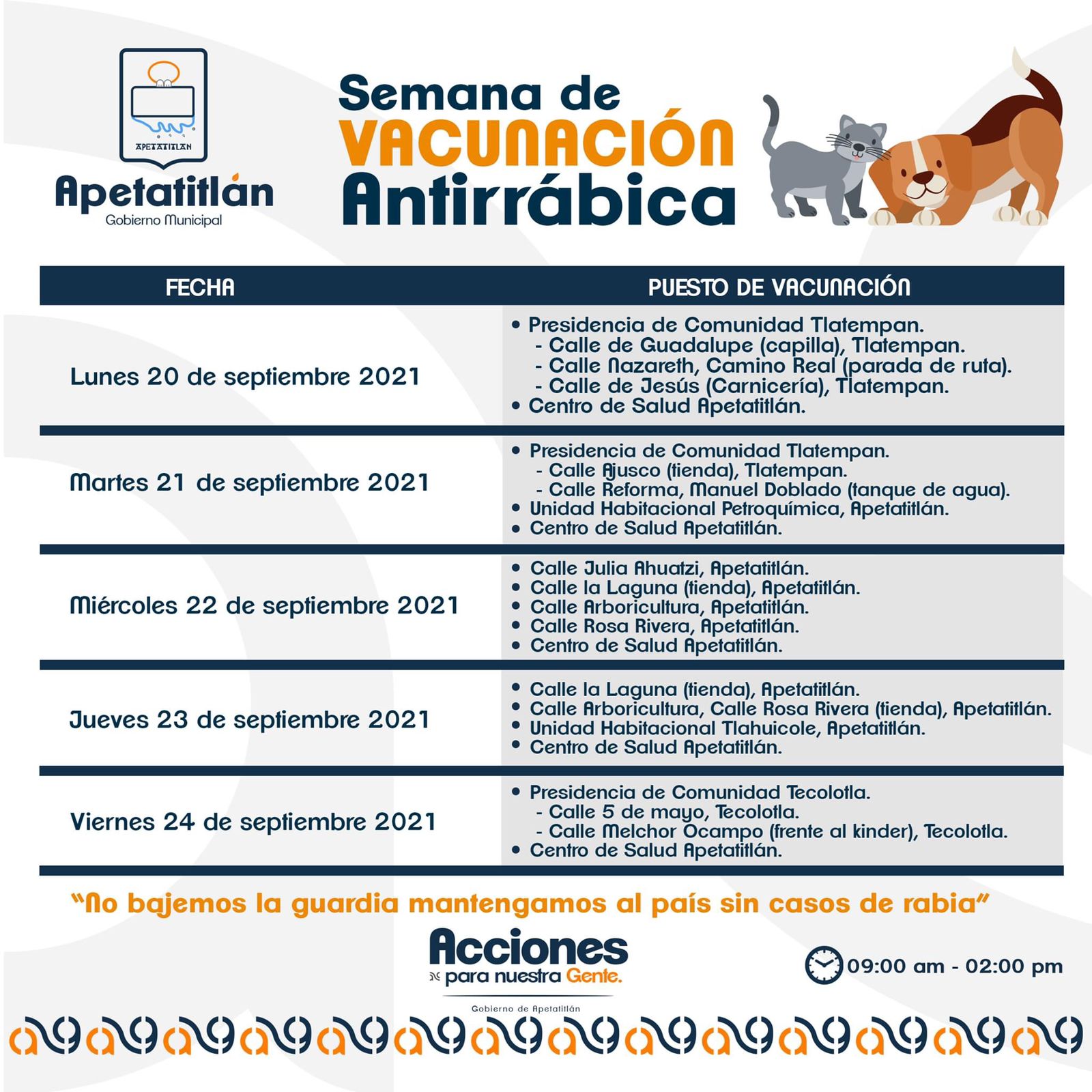 Inicia la Semana de Vacunación Antirrábica en Apetatitlán