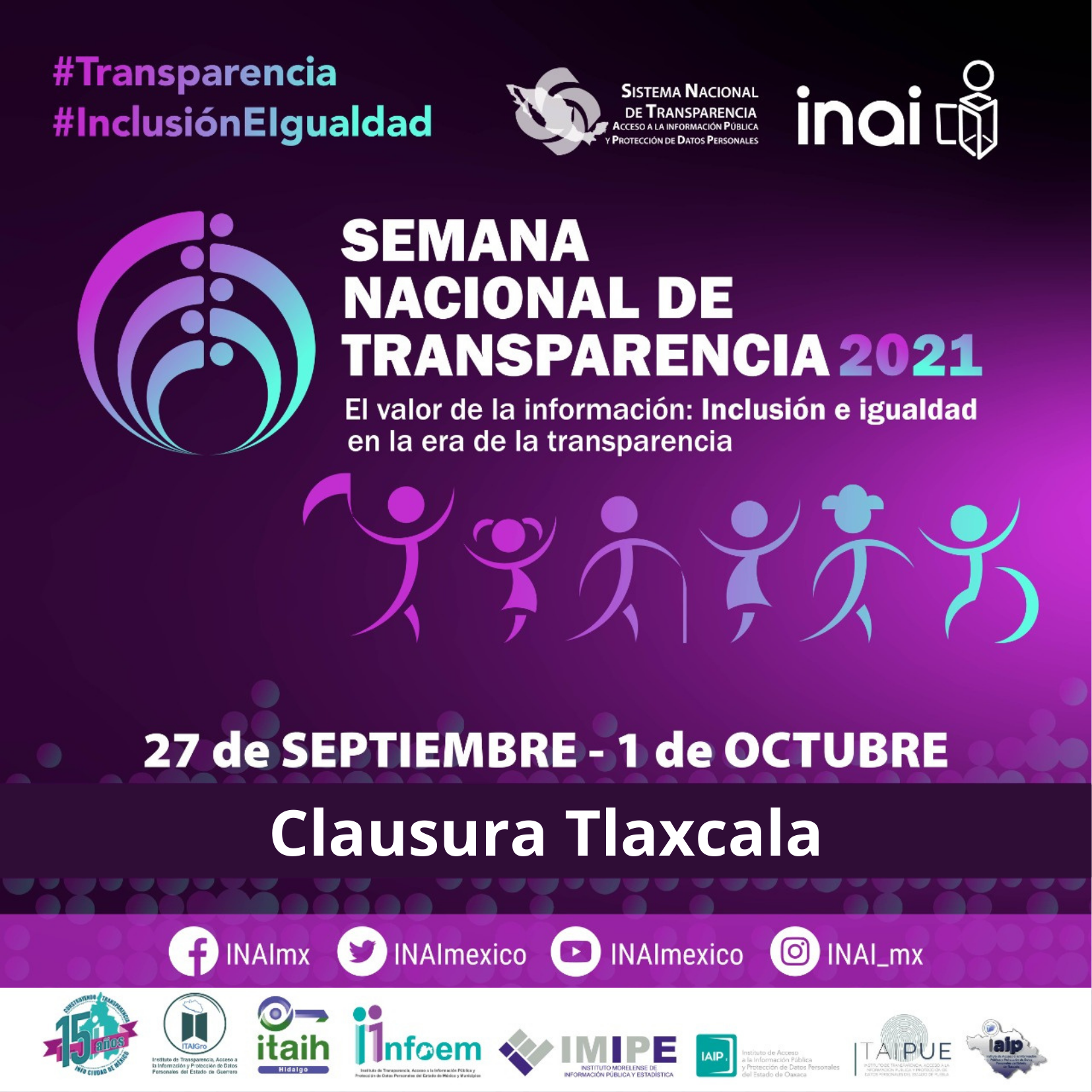 Clausurarán en Tlaxcala la Semana Nacional de Transparencia del INAI