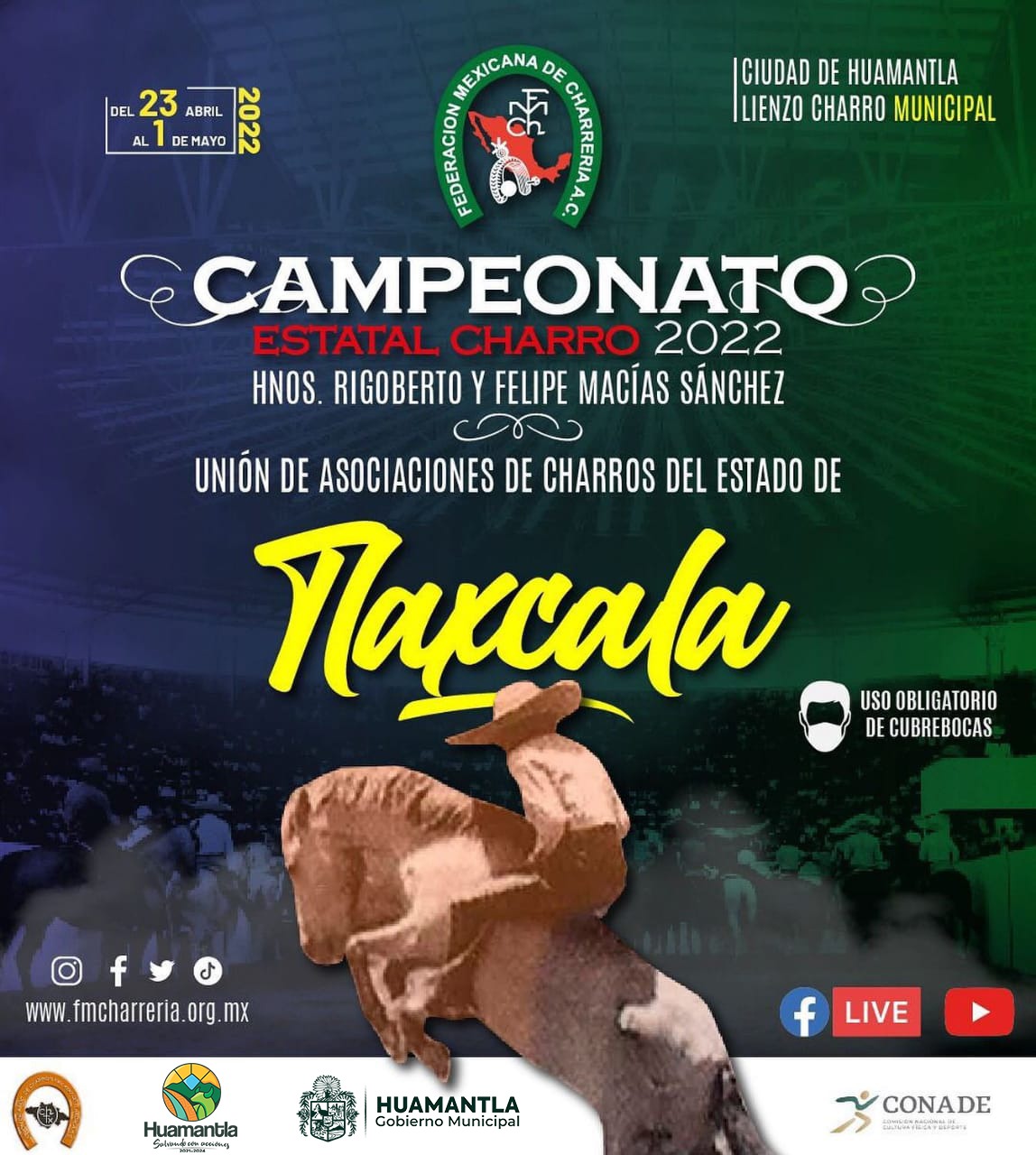 Realizarán en Huamantla el Campeonato Estatal Charro 2022