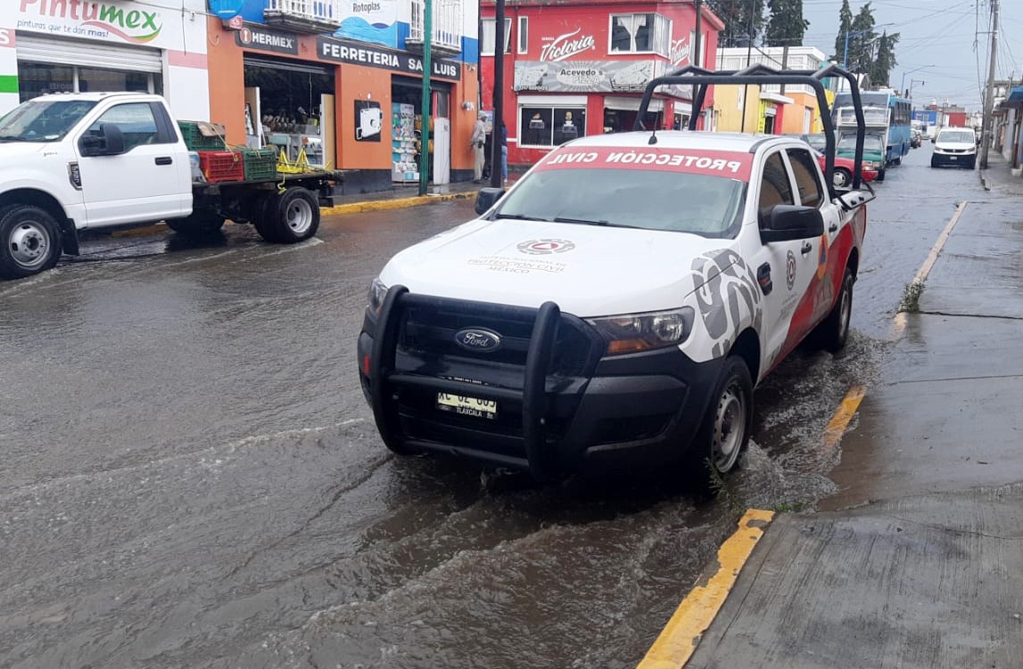 Saldo blanco tras intensa lluvia en Huamantla