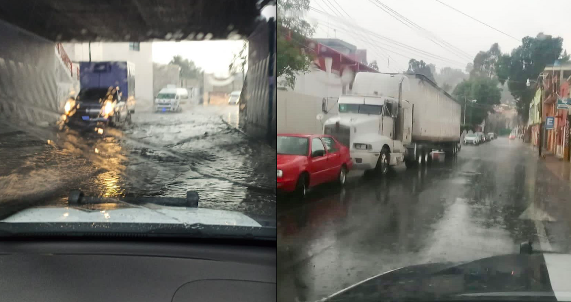 Tlaxcala Capital registra torrencial aguacero