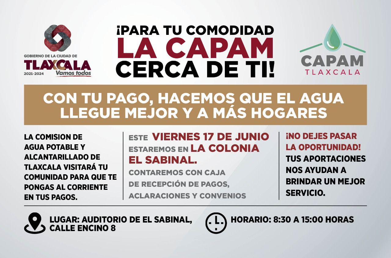 La CAPAM acerca sus servicios a las localidades de Tlaxcala Capital   