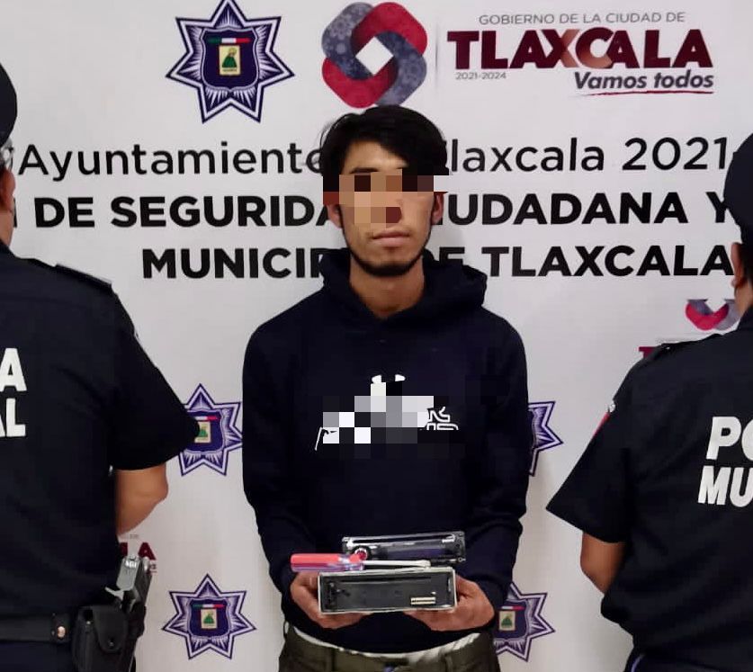 Atrapa Policía de Tlaxcala capital a presunto ladrón en Ocotlán