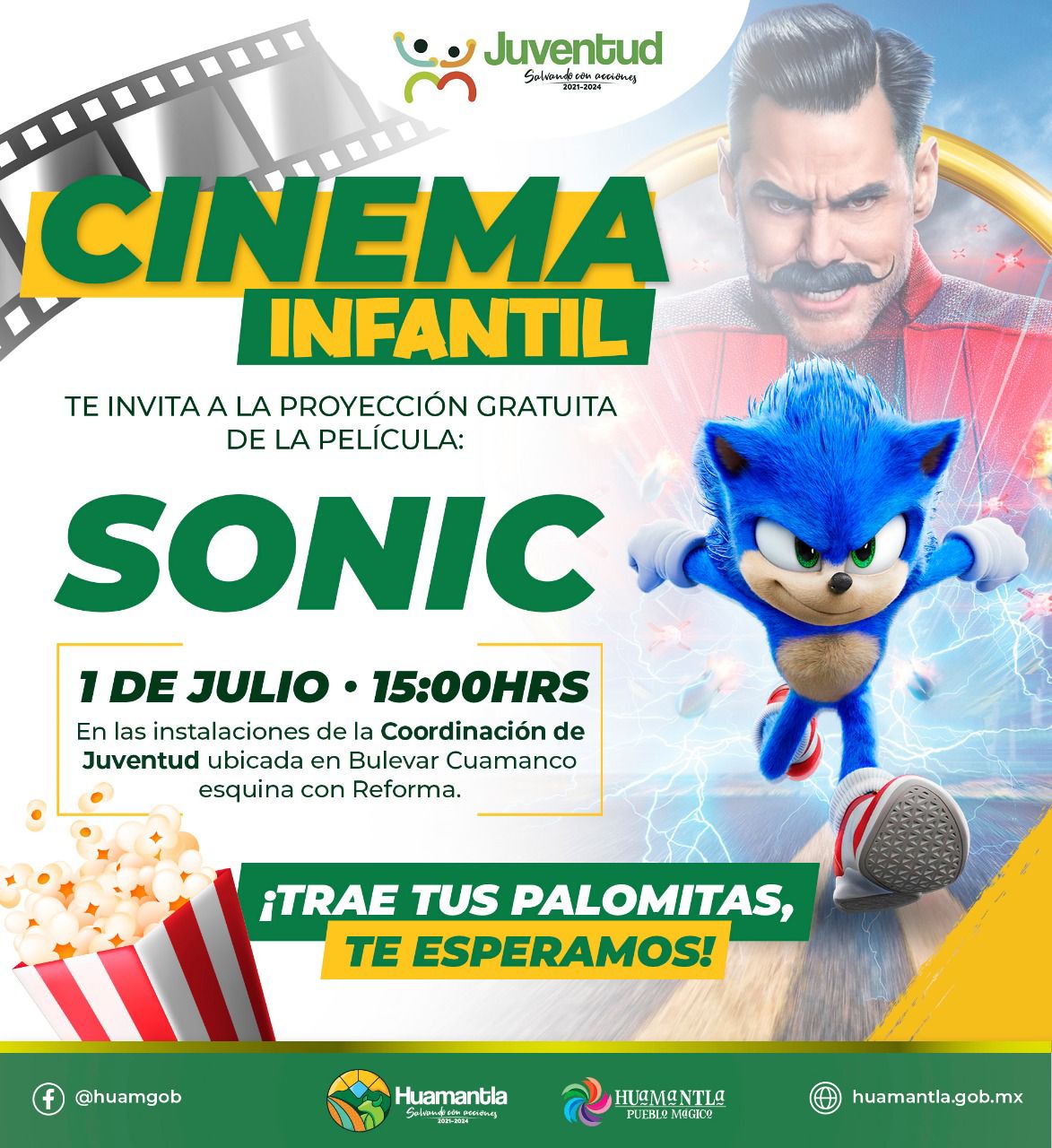 Invita ayuntamiento de Huamantla a disfrutar «Viernes de películas»