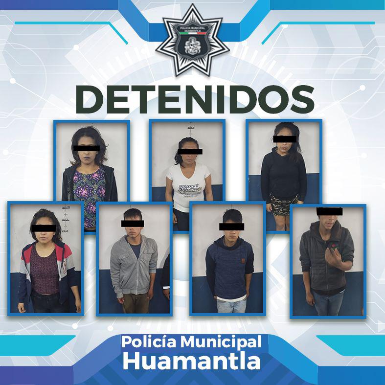 Detuvo la policía de Huamantla a siete personas por alterar el orden público