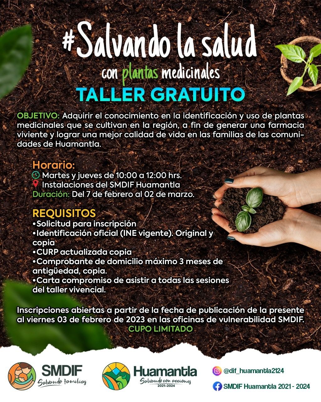 Invita SMDIF Huamantla al taller «Salvando la salud con plantas medicinales»