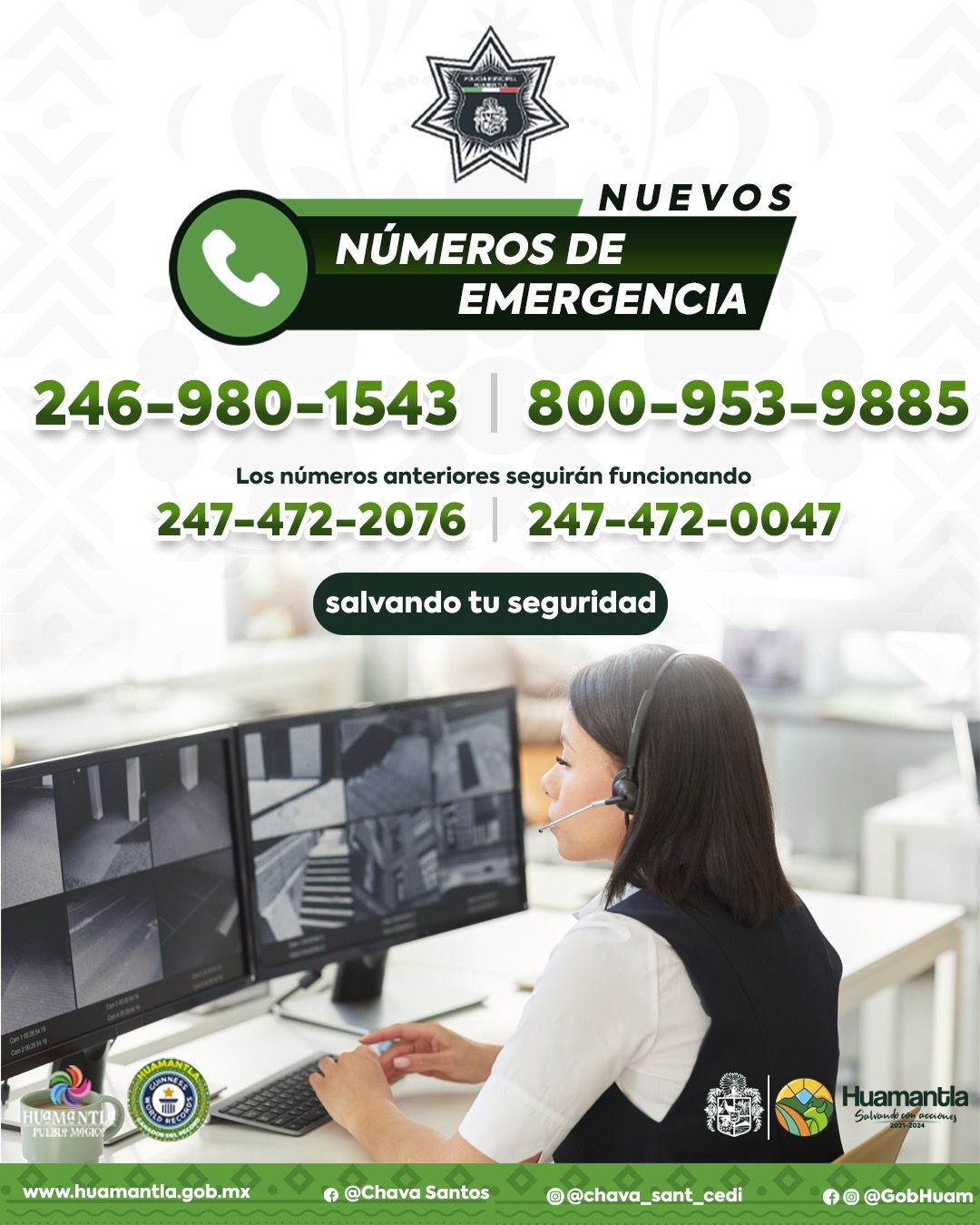 Comparte Ayuntamiento de Huamantla nuevos números de emergencia
