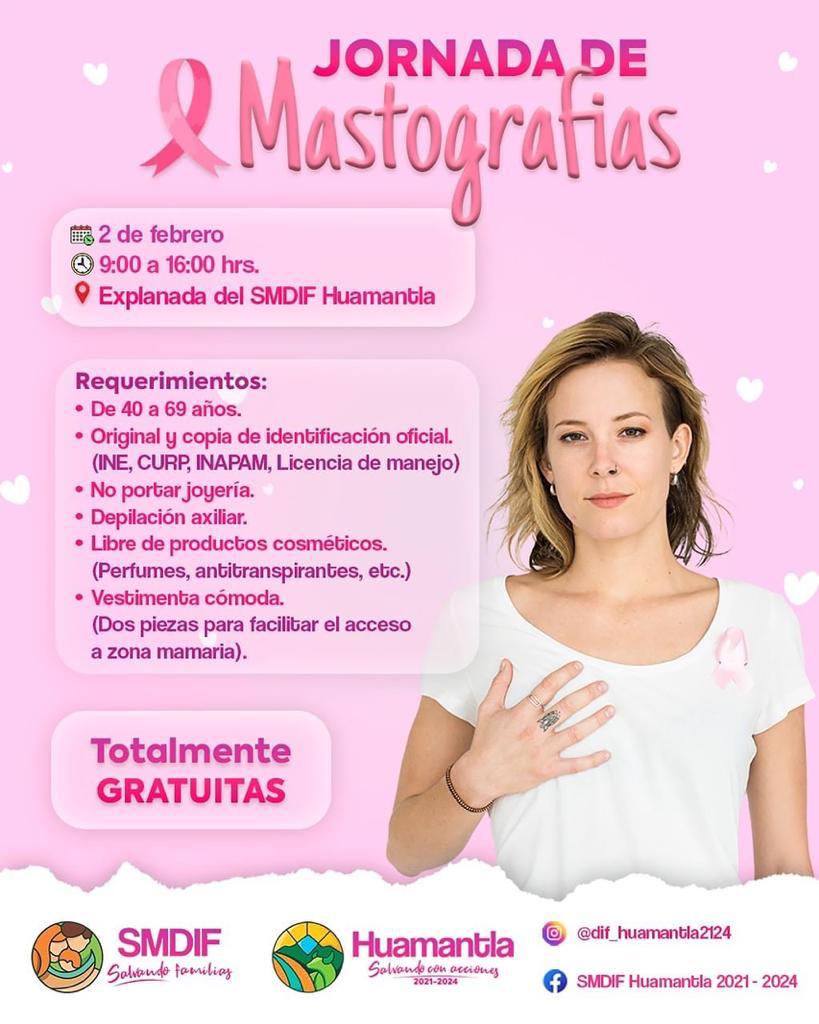 Invita SMDIF Huamantla a la jornada gratuita de mastografías