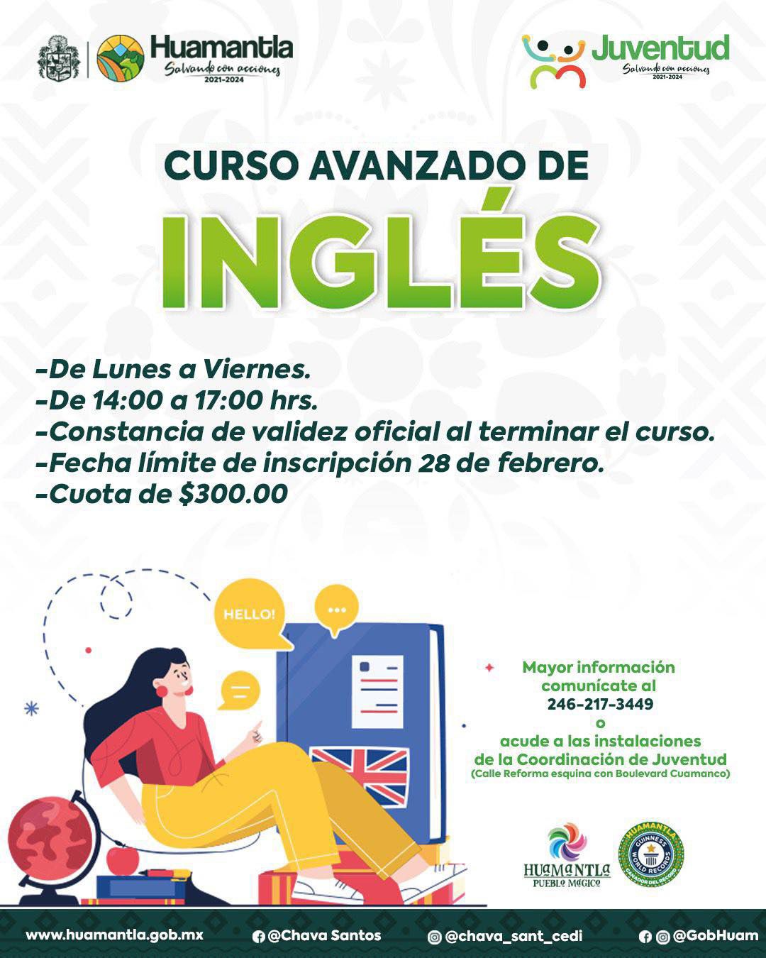 Extienden nueva fecha de inscripción del curso de inglés avanzado