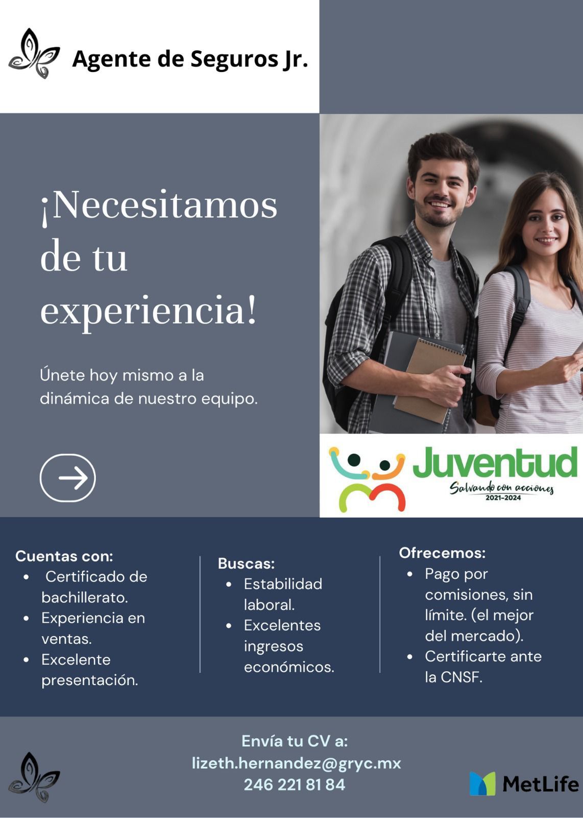 Invitan a las y los jóvenes de Huamantla a laborar en la empresa “MetLife”
