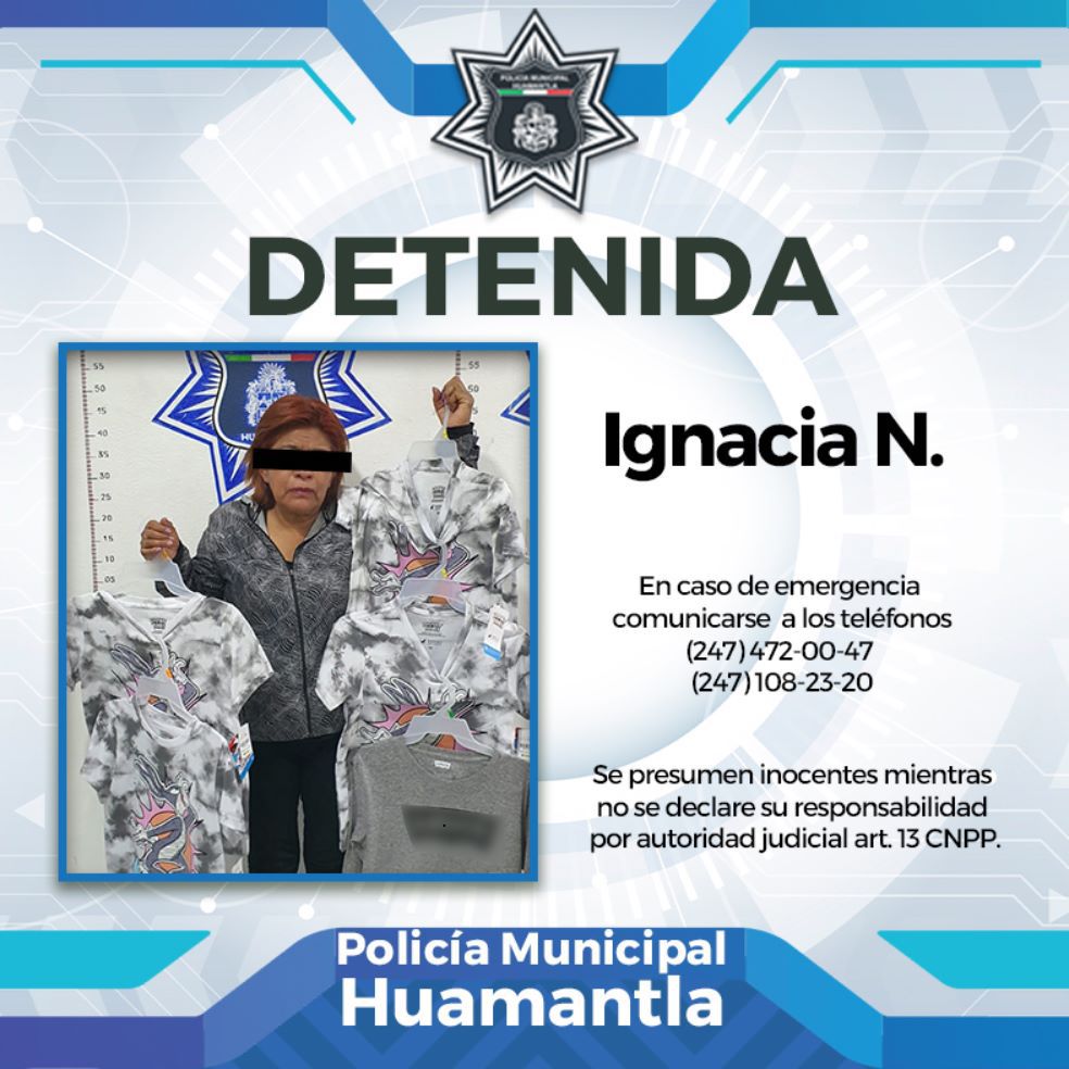 Detiene Policía de Huamantla a fardera en el centro de la ciudad