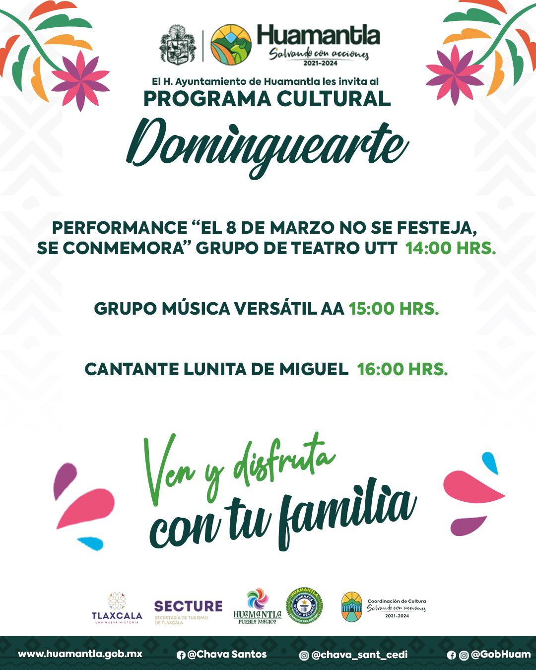 Invitan a la ciudadanía a disfrutar el programa “Dominguearte”