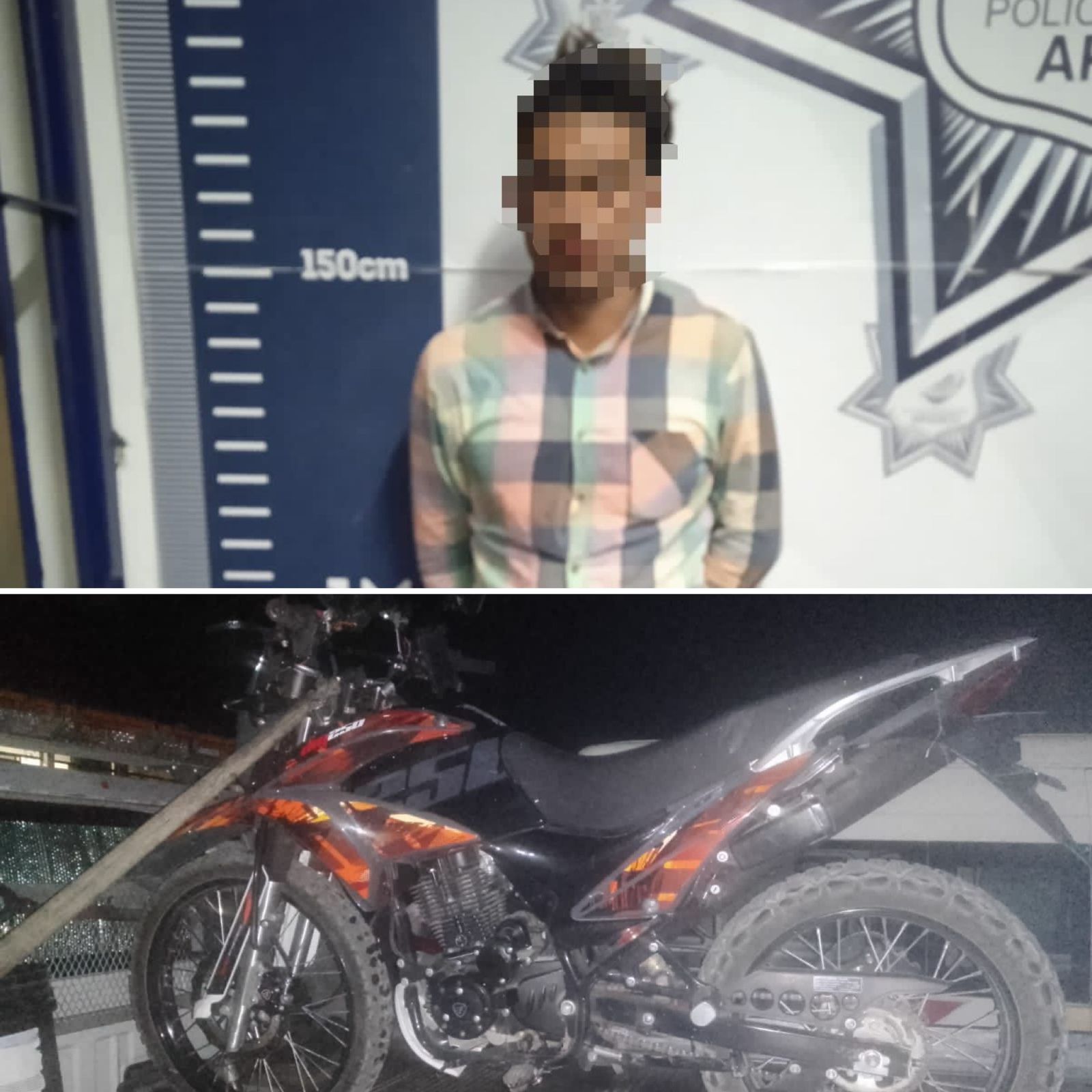 Recupera Policía de Apizaco motocicleta robada y detiene a una persona