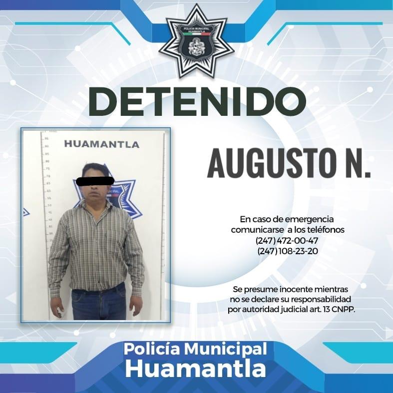 Arresta Policía de Huamantla a hombre que agredía a una mujer en su domicilio
