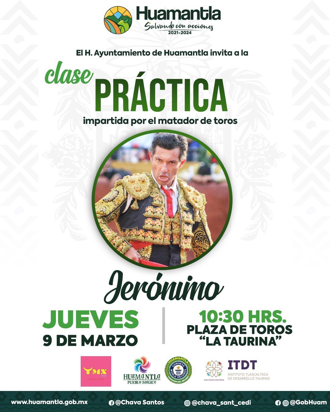 Brindará el matador de toros “Jerónimo” una clase práctica en Huamantla