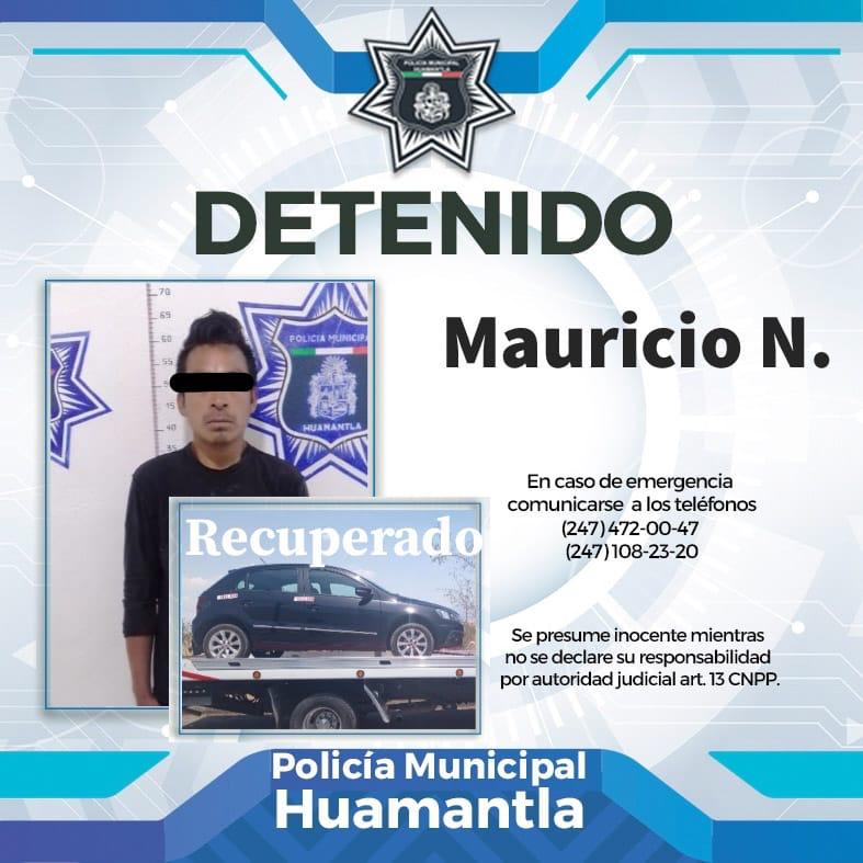 Recupera Policía de Huamantla auto con reporte de robo