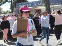 Brinda CEDH acompañamiento a estudiantes normalistas durante marcha