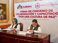 Tlaxcala reafirma su compromiso con la CEDH mediante la firma de convenio