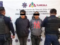 Detiene Policía de Tlaxcala a dos individuos por alterar el orden en la colonia Miraflores