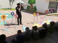 Policía municipal de Tlaxcala fomenta la cultura de la prevención entre niñas y niños de San Hipólito Chimalpa