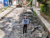 Supervisa alcalde ASG rehabilitación de la avenida Antonio Carvajal en Acuitlapilco