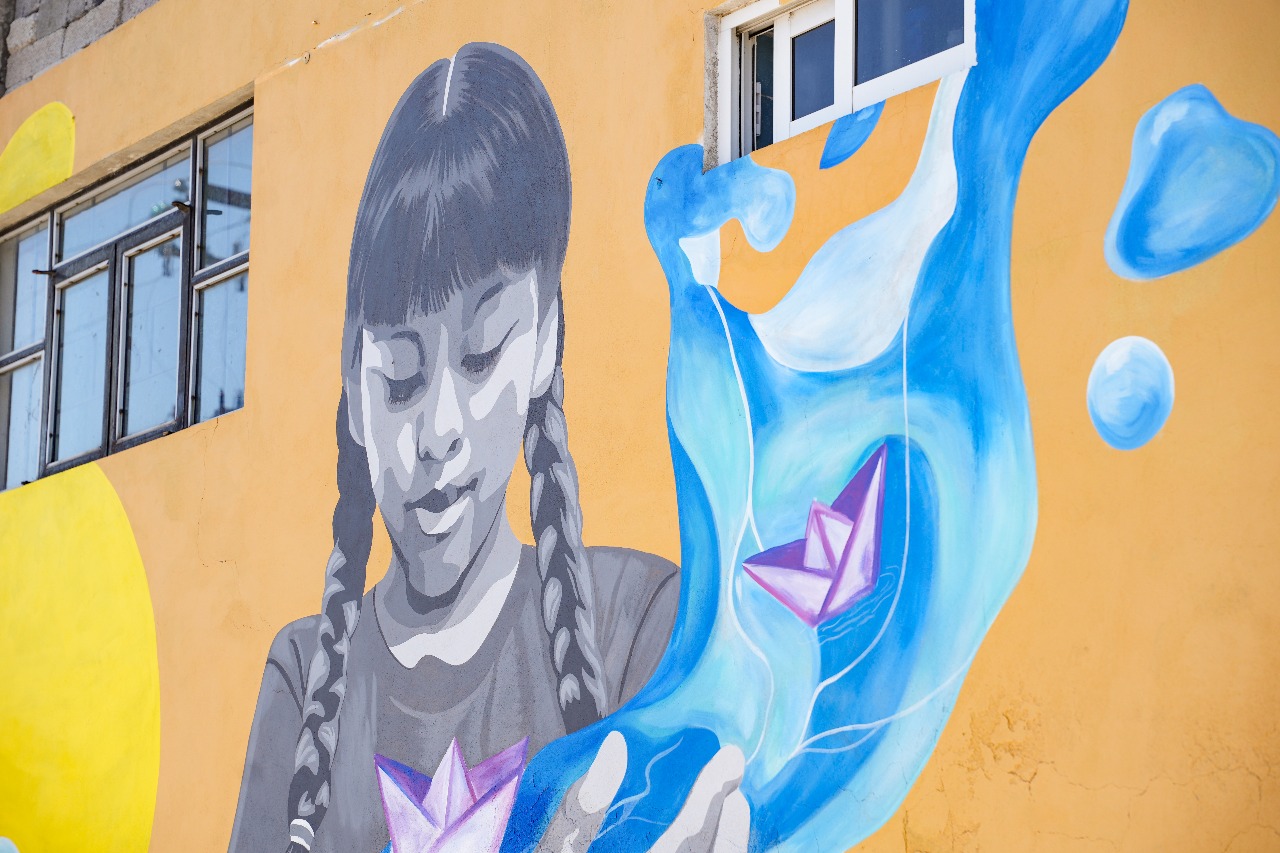 Avanzan Ayto. de Tlaxcala y artistas participantes en la creación de los “Murales del Agua”